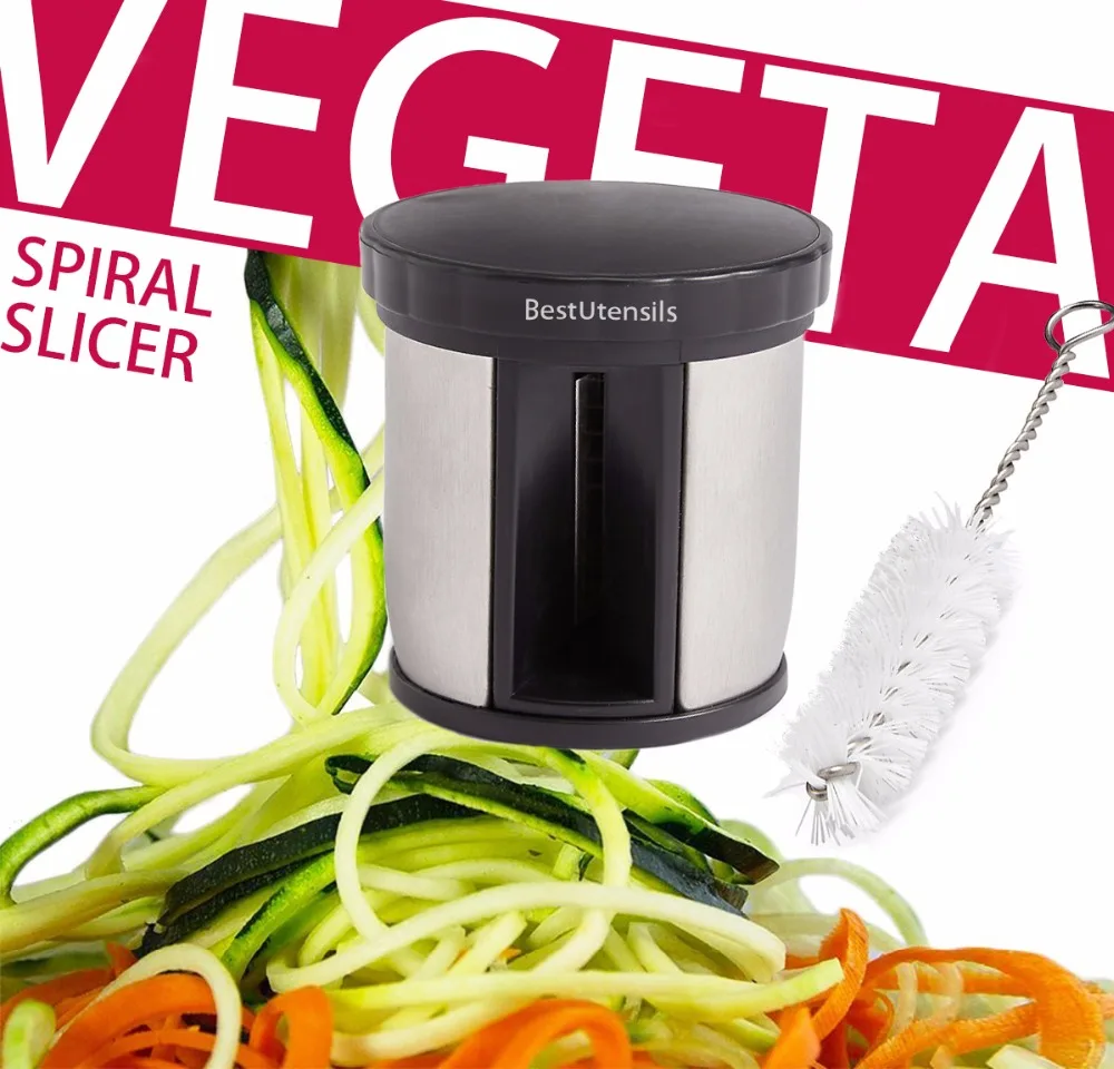 Овощной spiralizer Спираль Тесак цуккини лапши спагетти Паста чайник zoodler spiralizer Slicer Инструменты с Тематические товары про рептилий и земноводных Кисточки