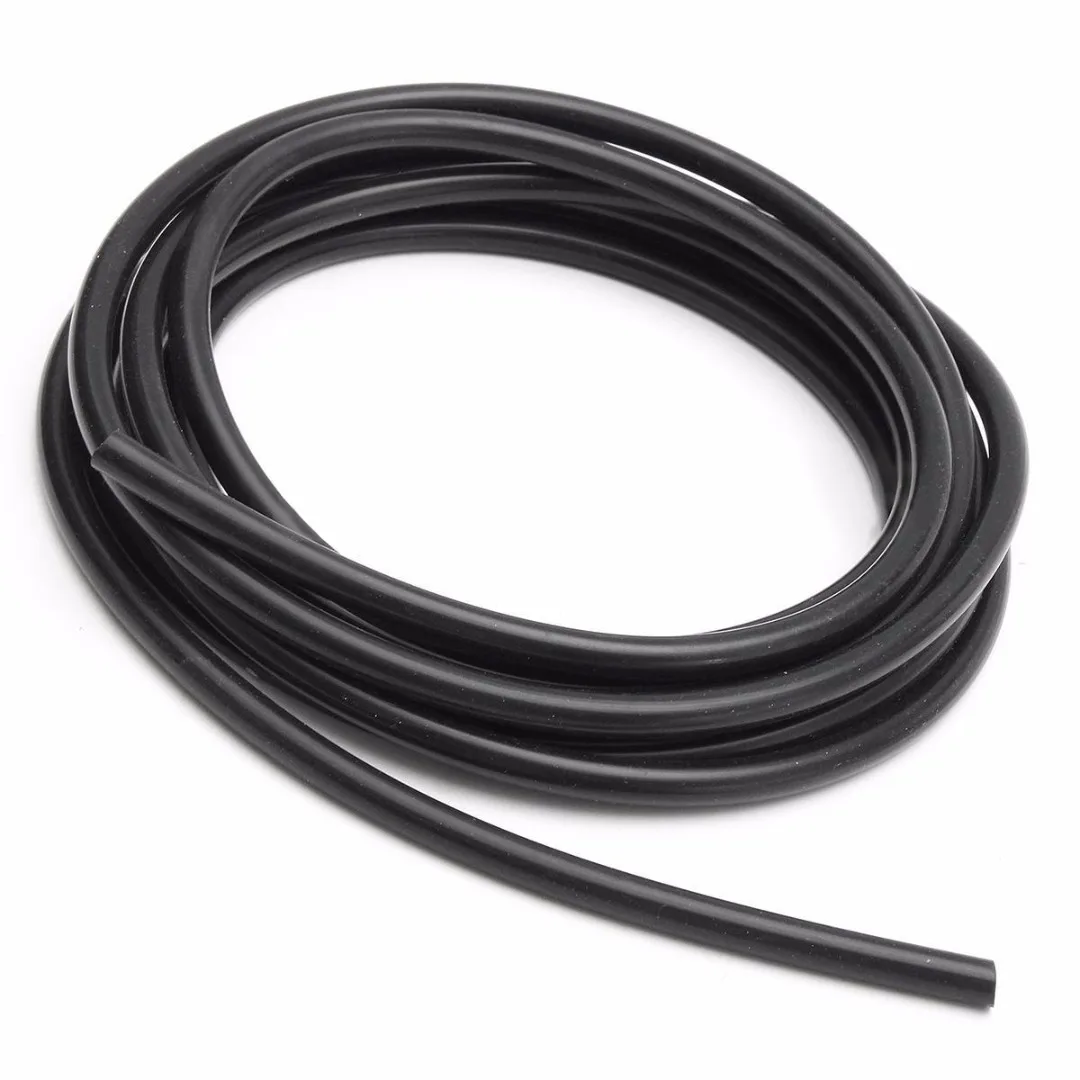 JX-LCLYL 1pc 4mm Silicone Vacuum Tube Hose High Temperature High Pressure 5M Black