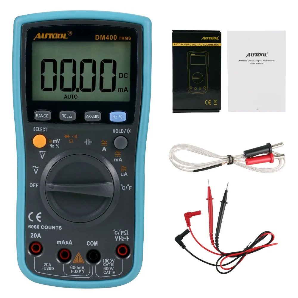Prix pour MD400 Multimètre Numérique 6000 Points Grand LCD Écran Affichage Multimètre Affichage De Basse Tension AC DC Température Mesure Outil Prix pour MD400 Multimètre Numérique 6000 Points Grand LCD Écran Affichage Multimètre Affichage De Basse Tension AC DC Température Mesure Outil