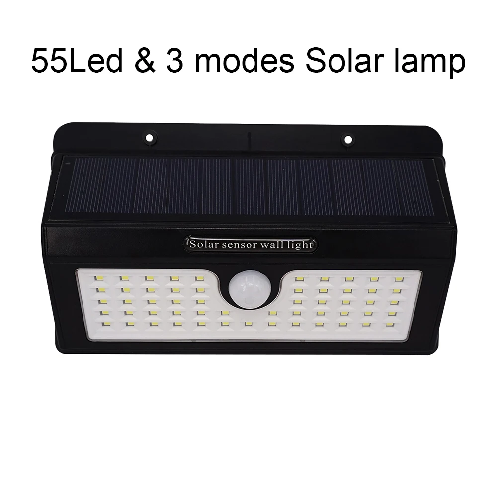 

Outdoor 55 LEDs Solar Sensor Wall Light Solar Powered Light Bulb PIR Motion Waterproof Garden Street Pathway Lamp Security Light