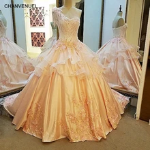 LS35769 Long Evening Dresses for Wedding Corset Back Ball Gown 3D Flowers Evening Party Dress Robe De Soiree Real Photos