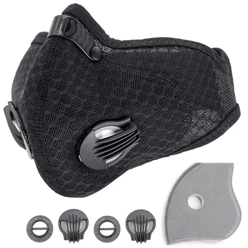 

Cycling Bike Bicycle Anti-dust Half Face Mask with Filter Neoprene Wind Stopper Sports Mask Reusable for PM2.5, Pollen Allergy