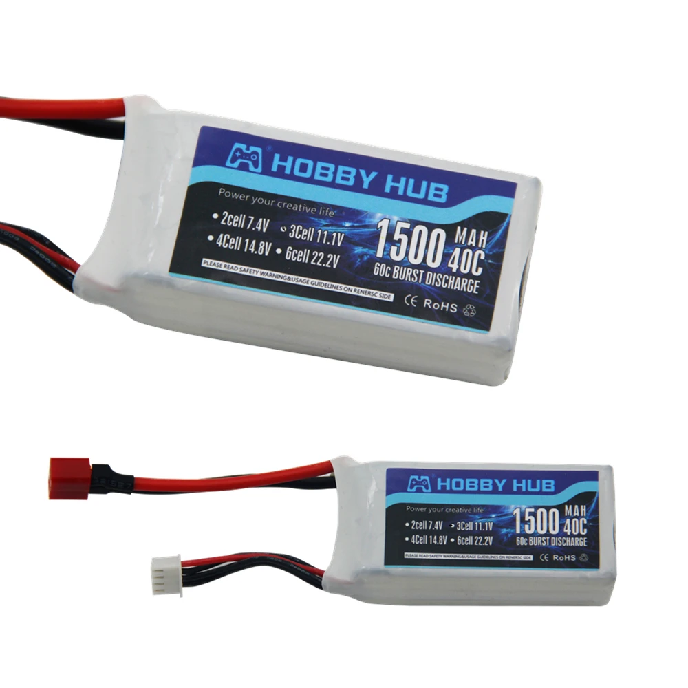 Hobby Hub power LiPo battery 11,1 V 1500Mah 3S 40C MAX 60C T разъем для радиоуправляемого автомобиля самолета вертолета часть Прямая поставка