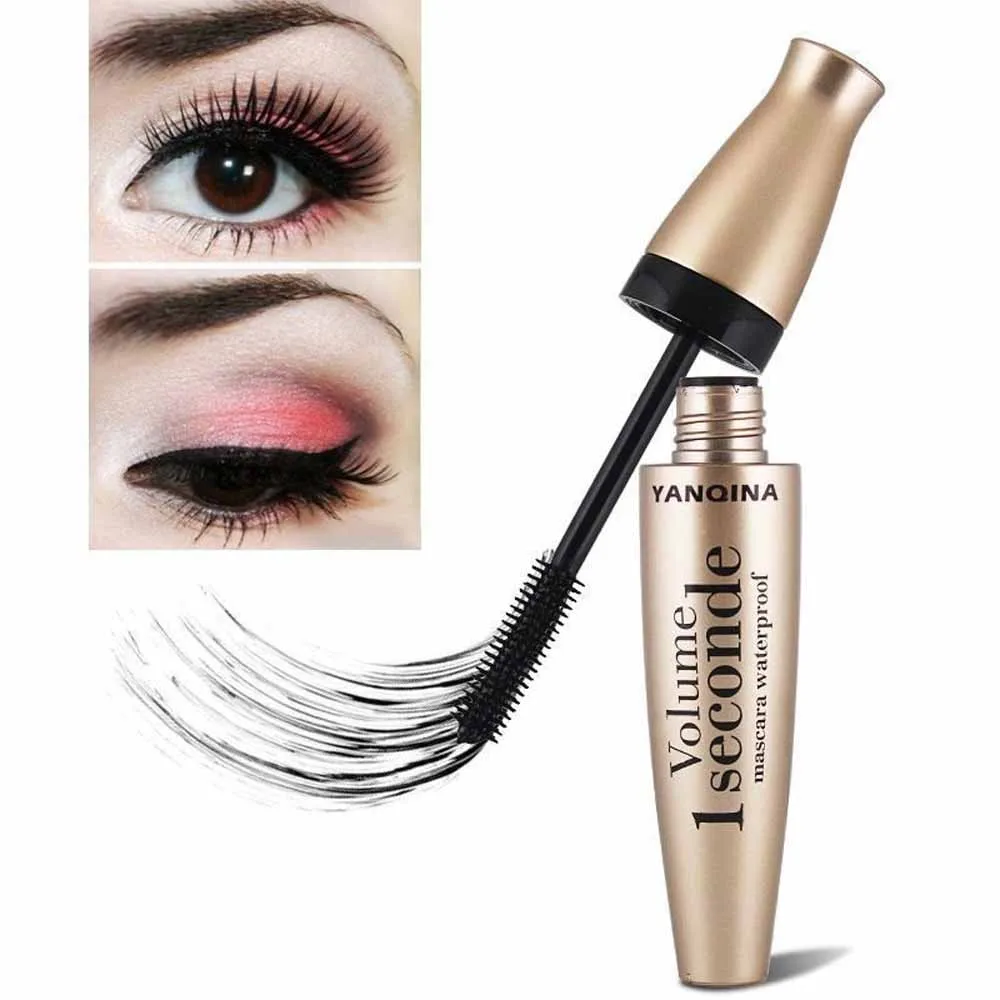 3D Fiber Mascara Long Black Lash Eyelash Extension Waterproof Eye Makeup Extension Tool Black Thick Lengthening Eye Lashes