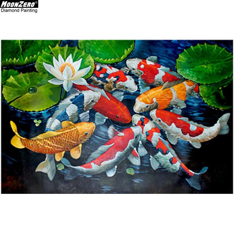 

Diy 5D Diamond Painting Full Square Drill Cross Stitch Kits Diamond Embroidery Accessories Koi fish Animal Mosaic Home Decor