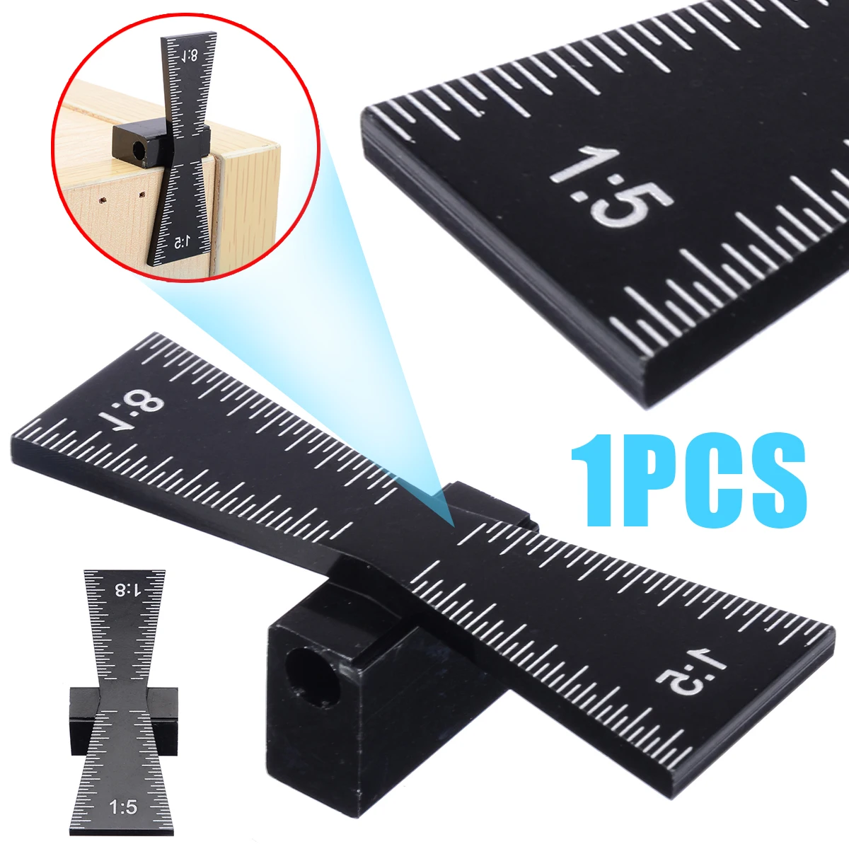 

Dovetail Marker Aluminum Alloy Hand Cut Wood Joints Gauge Dovetail Guide Tool with Scale Dovetail Template Size 1: 5 and 1: 8
