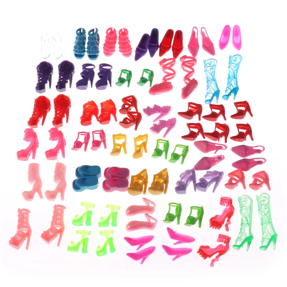 

Lovely 40 Pairs Shoes Fashion Doll Shoes Little Girl Heels Sandals Dolls Outfit Dress Best Gift