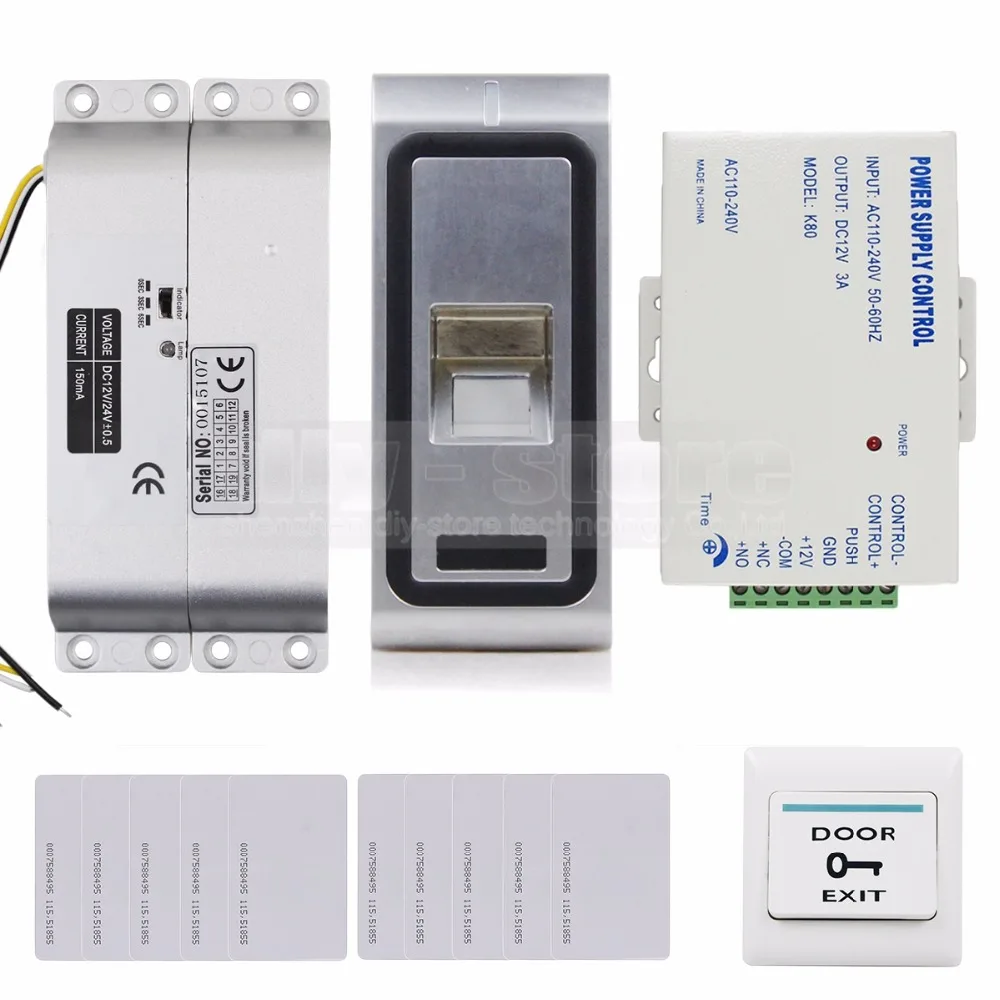 US $111.48 DIYSECUR Electric Mortise Lock Fingerprint 125KHz RFID ID Card Reader Door Access Control System Kit Metal