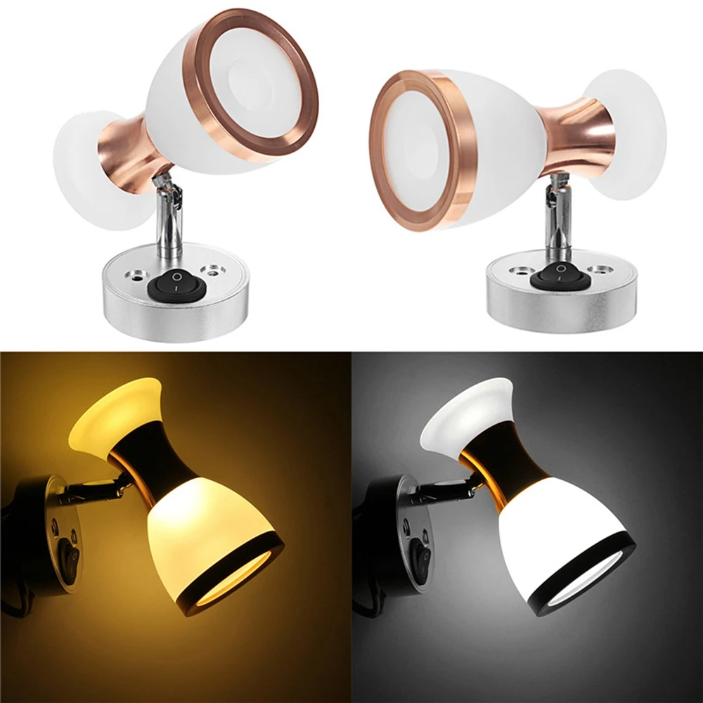 

1Pcs Angle Adjustable Wall Light LED Reading Light Double Heads Wall Lamp Book Light for Home Boat Truck RV
