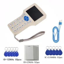 Английский 10 Частотный RFID NFC копир ID IC ридер писатель копия 13,56 МГц 125 кГц Дубликатор Программист Usb UID тег ключ карта