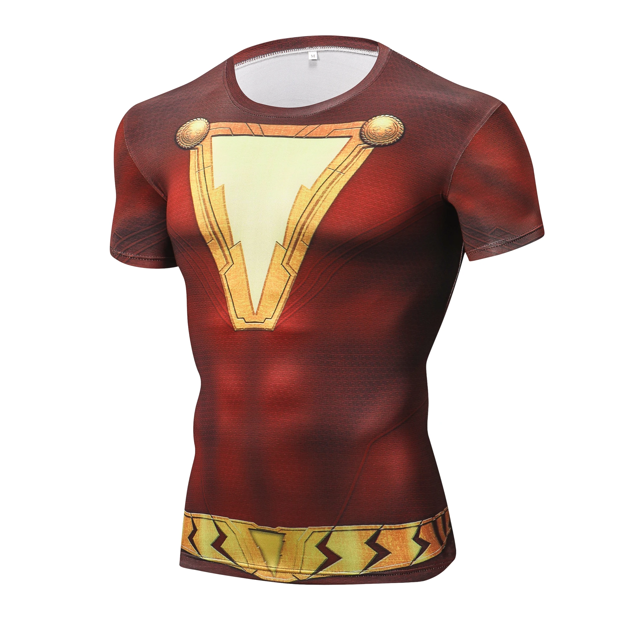 

Shazam 3D Printed T shirts Men Compression Shirts Raglan Sleeve 2019 Newest Short Sleeve Comics Cosplay Costume Cloth Tops Male