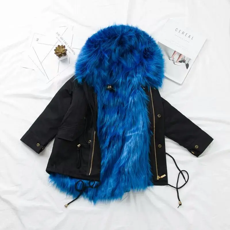 

2018 New Fashion Faux Fox Girls Warm Coat Jackets Kids Faux Children'sjackets Baby Coat Soft Boys Thicken Coat,2-12Y,#2449