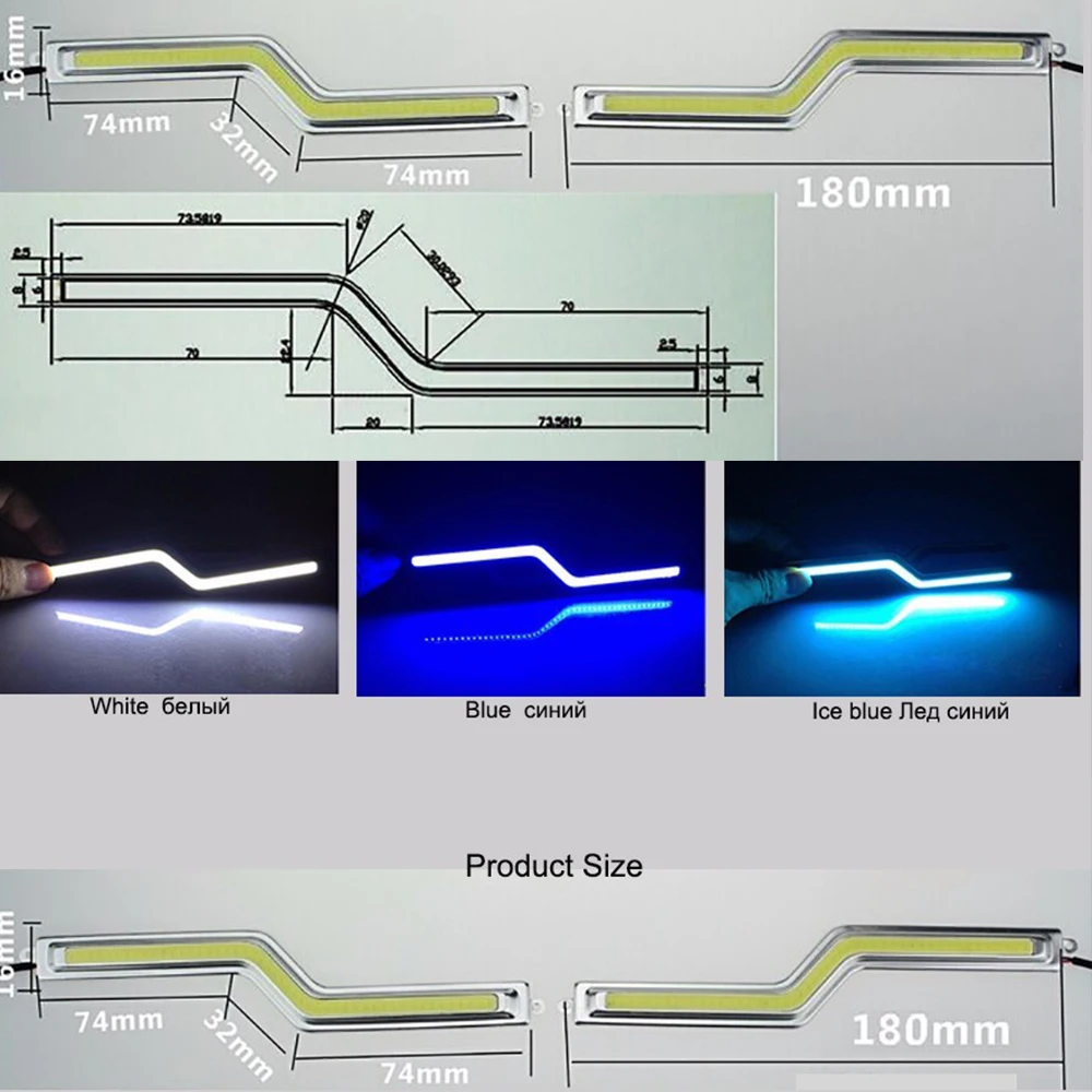 2X18 см Z DRL Светодиодный дневной ходовой светильник COB Чип светодиодный DIY ультратонкий DRL автомобильный противотуманный светильник s Дневной светильник s для авто BJ