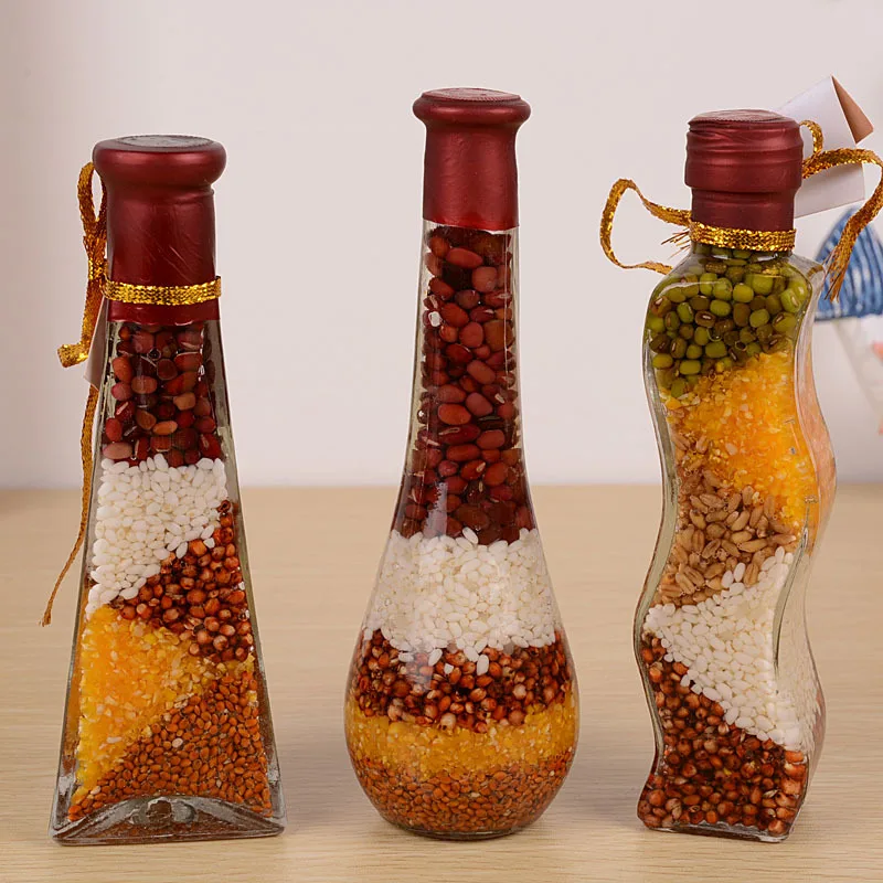 Home decoration glass as11 multicolour grains oil bottle wedding gifts