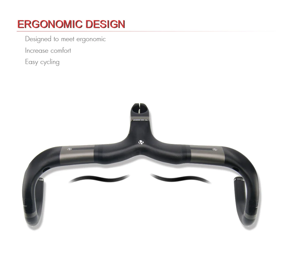 RXL SL Carbon Handlebar Road Bike Integrated With Stem Bike Handlebar Black 3K Matt Bent Bar 400420440mm Bicycle Handlebars (4)