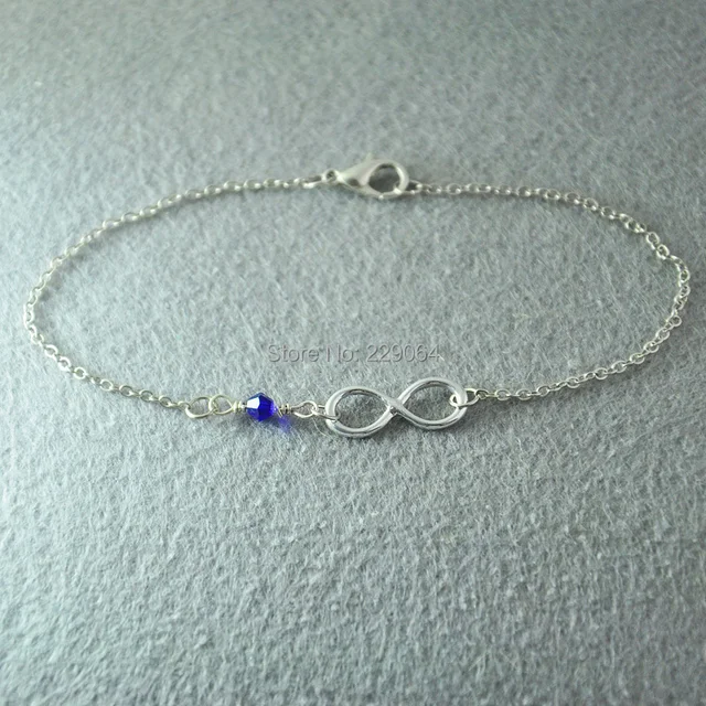 Personalized Infinity Bracelet With Birthstone Small Personalized Infinity Bracelet With Birthstone Small Jewelry For Child Flower