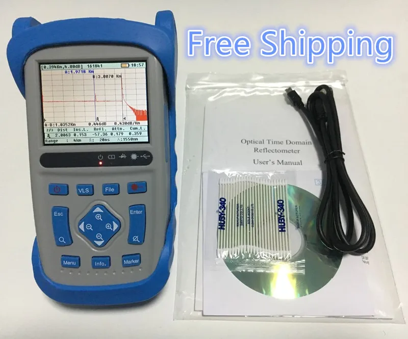 

1310/1550nm Fiber Optic OTDR Reflectometer 32/30dB 1.5/8m Dead Zone, with Carrying Bag, FC/SC/ST Connectors, (Model# FF80D32