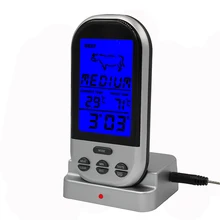 Digital Wireless Remote Kitchen Oven Thermometer Food Cooking/BBQ Grill Meat Timer Temperature Gauge&Alert 40%off