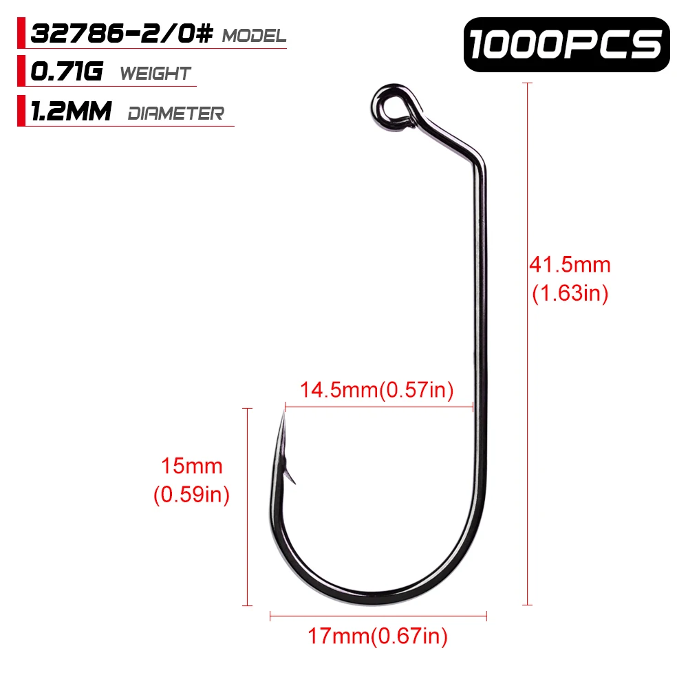 1000 шт. джиг большой серии рыболовный крючок Sunlure бренд один крючок Размер 32786-1/0-5/0 морской окунь