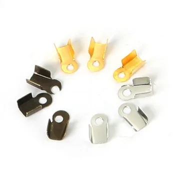 

1000Pcs 3x6mm 300pcs 6x13mm Cord End Tip Fold Over Clasp Crimp Bead Connector DIY Jewelry Making