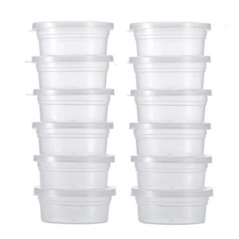 

1pc Clay Transparent Anti Stress Small Slime Box Sealed Sludge Accessories Fluffy Slime DIY Round Plastic Boxes Storage Box