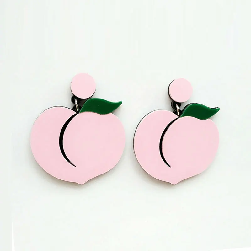 

Korean Fashion Party Jewelry Punk Acrylic Pink Peach Stud Earrings For Women