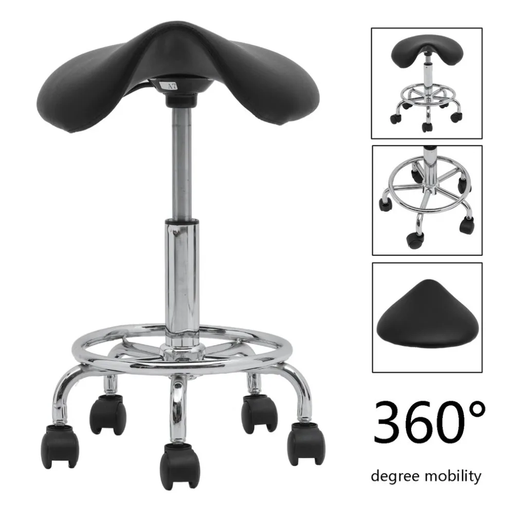 Регулируемый Салон табуреты эргономичный парикмахерский стиль стул 360 градусов нейлон колёса красота стул прокатки седло
