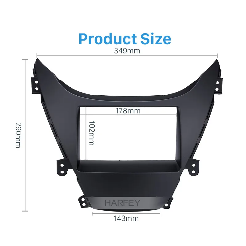 Harfey двойной Din элементы отделки автомобиля Рамка комплект в тире для 2010 HYUNDAI ELANTRA арматура панель пластина приборная панель монтажный комплект