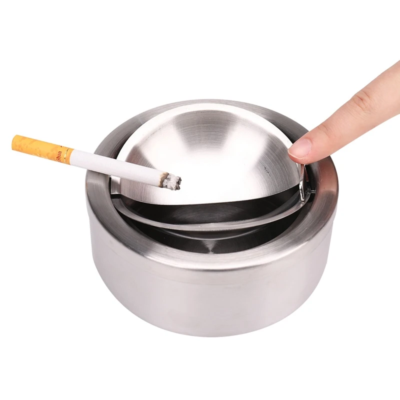 1Pcs Stainless Steel Cigarette Ashtray Ash Storage Case Gifts Windproof