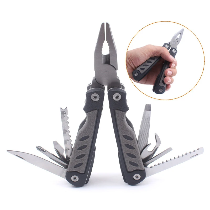 

Multi-functional Pliers Non-slip Rubber Handle Portable Foldable Pliers Screwdriver Tool Kit Combination Outdoor Multitool