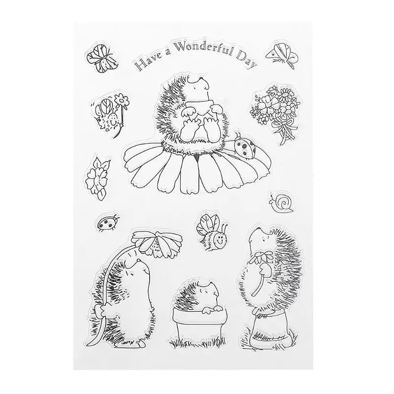 

Soft TPR Stamp Seal Cartoon Hedgehog Patterns DIY Scrapbooking Photo Album Decor