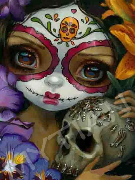 2019 new full square/round 5D DIY diamond painting'sugar skull beauty