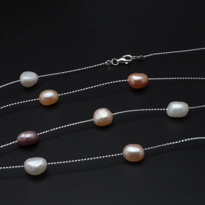 Ожерелье из настоящего натурального жемчуга, длинное ожерелье из пресноводного жемчуга, ювелирные изделия, свадебные бусы, ожерелье для женщин, рождественские подарки