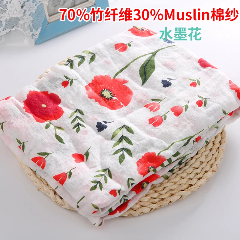 Детский марлевый шарф из бамбукового волокна для новорожденных, детское муслиновое хлопковое банное полотенце, летнее тонкое одеяло - Цвет: Серебристый