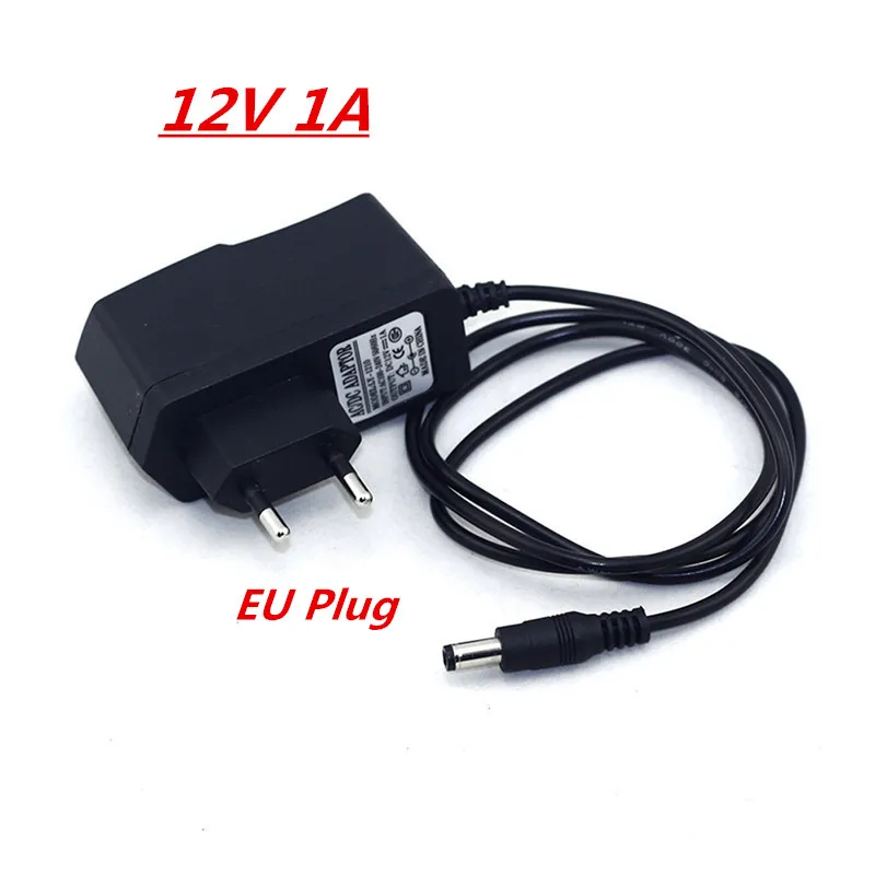 EU US UK AU Plug Adapter AC 100 240V To DC 12V 1A 1000mA Power Supply