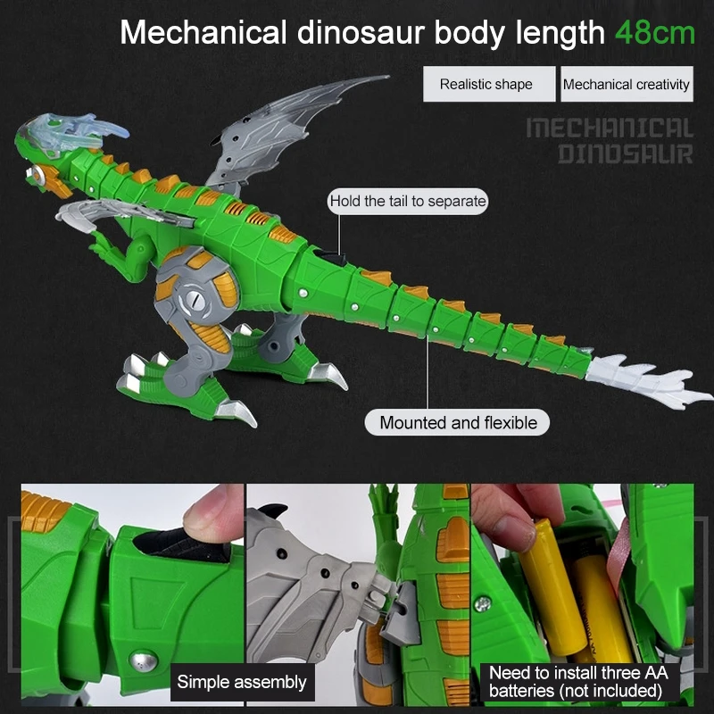 Электрические интерактивные динозавры игрушки шокирующие говорящие ходьба спрей Огненный Дракон динозавр робот со световым звуком игрушки для детей