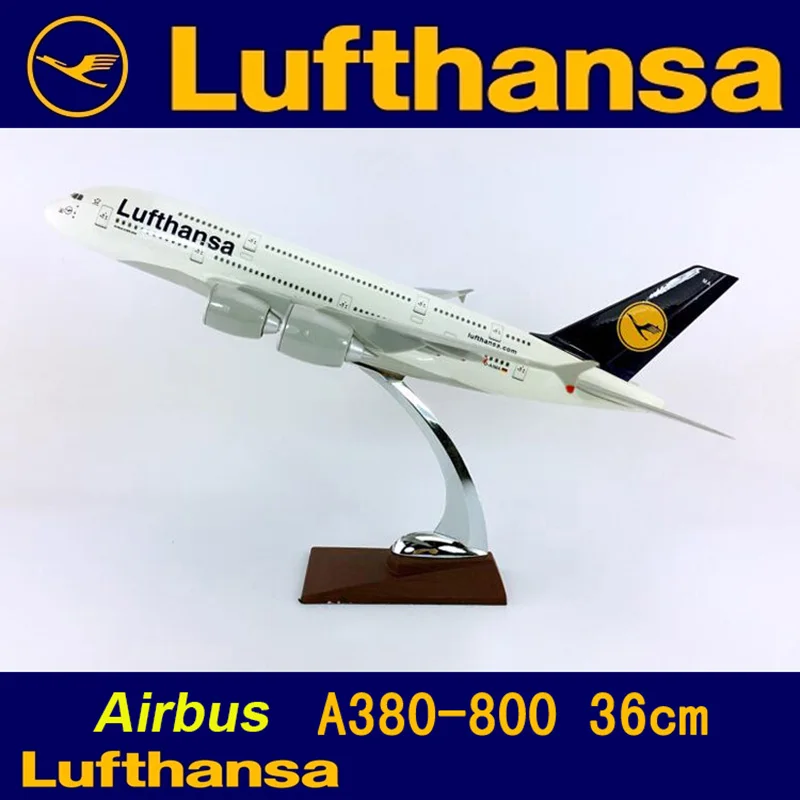 

36CM 1:200 Airbus A380-800 model Germany Lufthansa airlines with base resin aircraft plane collectible display toys collection