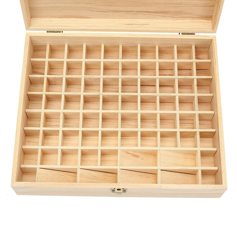 Essential Oils Wooden Box 74 Hole Detachable Bottle SPA YOGA Club Aromatherapy Natural Pine Wood Without Paint