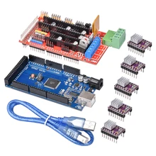 3D-принтеры комплект Мега 2560 R3 + пандусы 1,4 контроллер + 5 шт. DRV8825 Драйвер шагового двигателя Модуль RAMPS 1,4 комплект DIY Kit