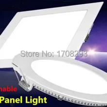 Светодиодный светильник с регулируемой яркостью 3 Вт 4 Вт 6 Вт 9 Вт 12 Вт 15 Вт 18 Вт 25 Вт круглый/квадратный ультра тонкий светодиодный AC110V-240V светодиодный потолочный светильник для помещений