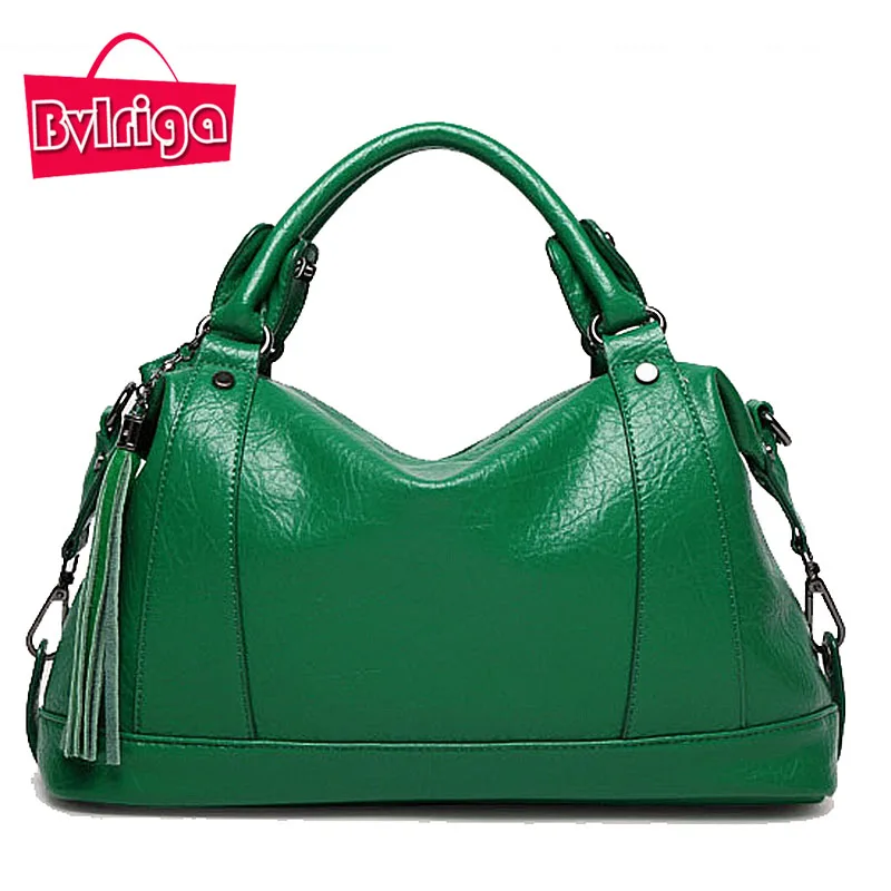 BVLRIGA Boston font b Women b font font b Bag b font Tassel Ladies Leather font