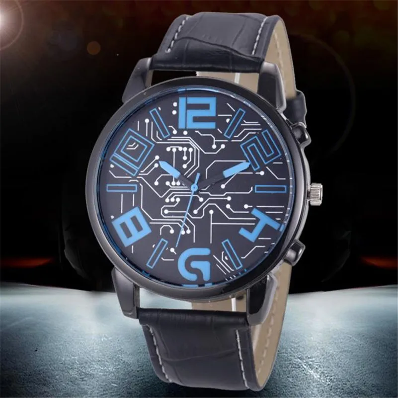 NEW Fashion Mens watches top brand luxury Watchband leather Analog Quartz Sports wrist watch man clock montre homme M15 (8)