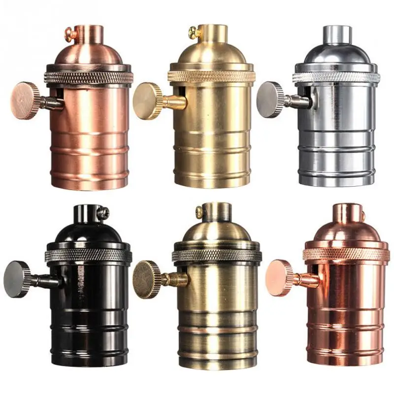 Classic Retro Edison Lamp Holder Socket E27/E26 Bulb Base Pearl black