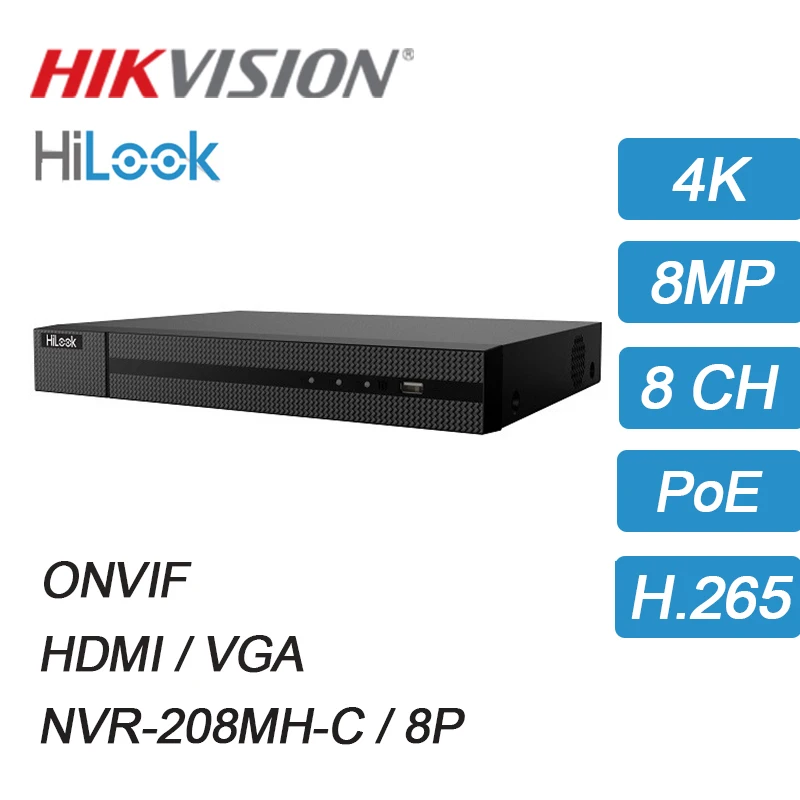 Hikvision Hilook 8 Ch 4k 8mp Poe Nvr H 265 Hdmi Vga Onvif Network Video Recorder Ip Camera Cctv System Nvr 8mh C 8p Surveillance Video Recorder Aliexpress