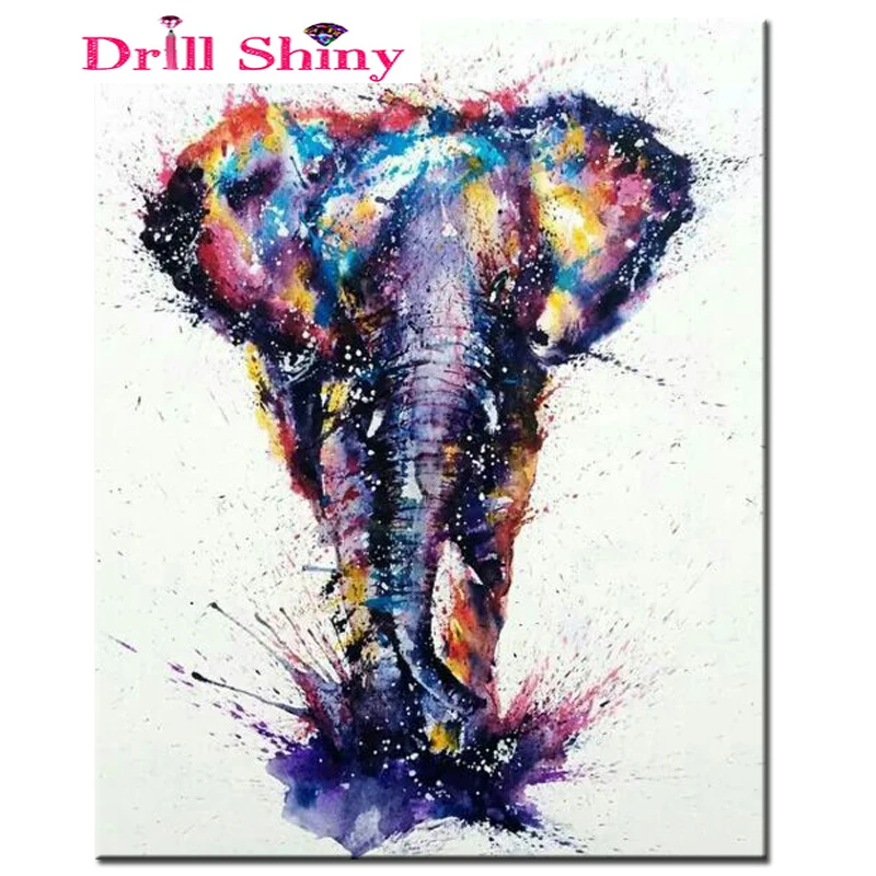 

Drill Shiny 5D Diamond Embroidery Cross Stitch Crystal Square Diamond Sets Diy Diamond Painting Elephant