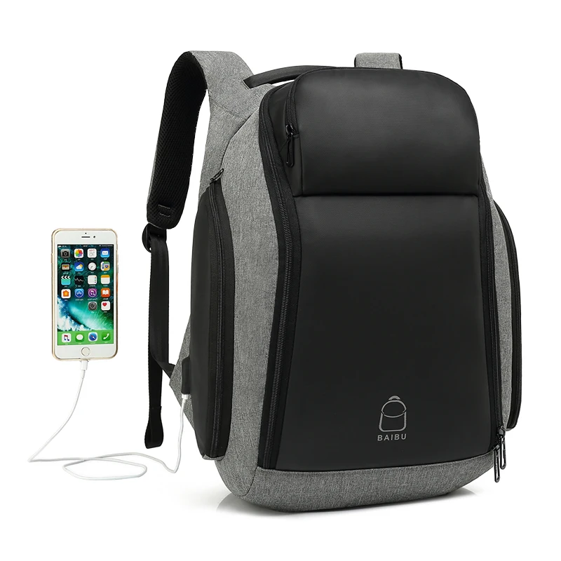 

Men 17 inch Laptop Anti-theft Backpack Water Repellent Multifunct Rucksack with USB Charging Port Travel Backpacks Male2018new