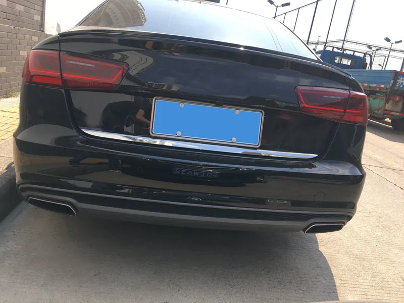 Для Audi A6 C7 2012 2013 задний багажник надрезаемая подкладка, abs Материал грунтовка Цвет для хвостовой части автомобиля декоративное крыло