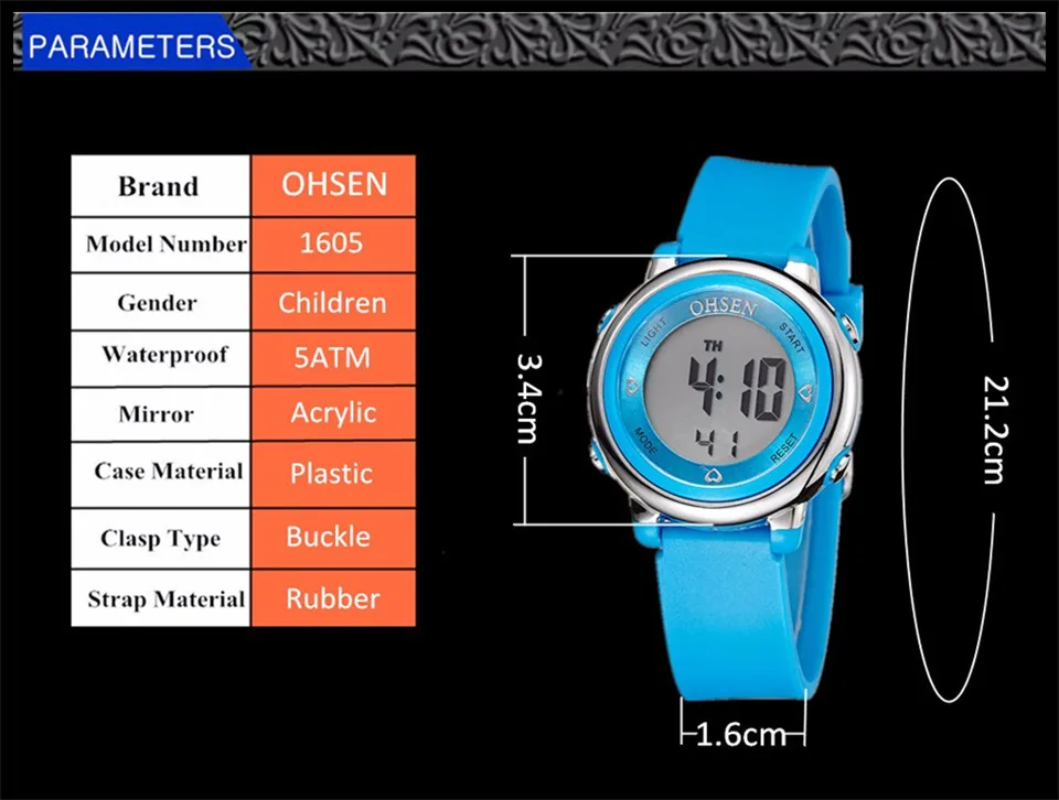 Relogio OHSEN, модные женские/мужские спортивные часы, водонепроницаемые, светодиодный, цифровые часы для мужчин, женщин, многофункциональные, для девочек/мальчиков, наручные часы