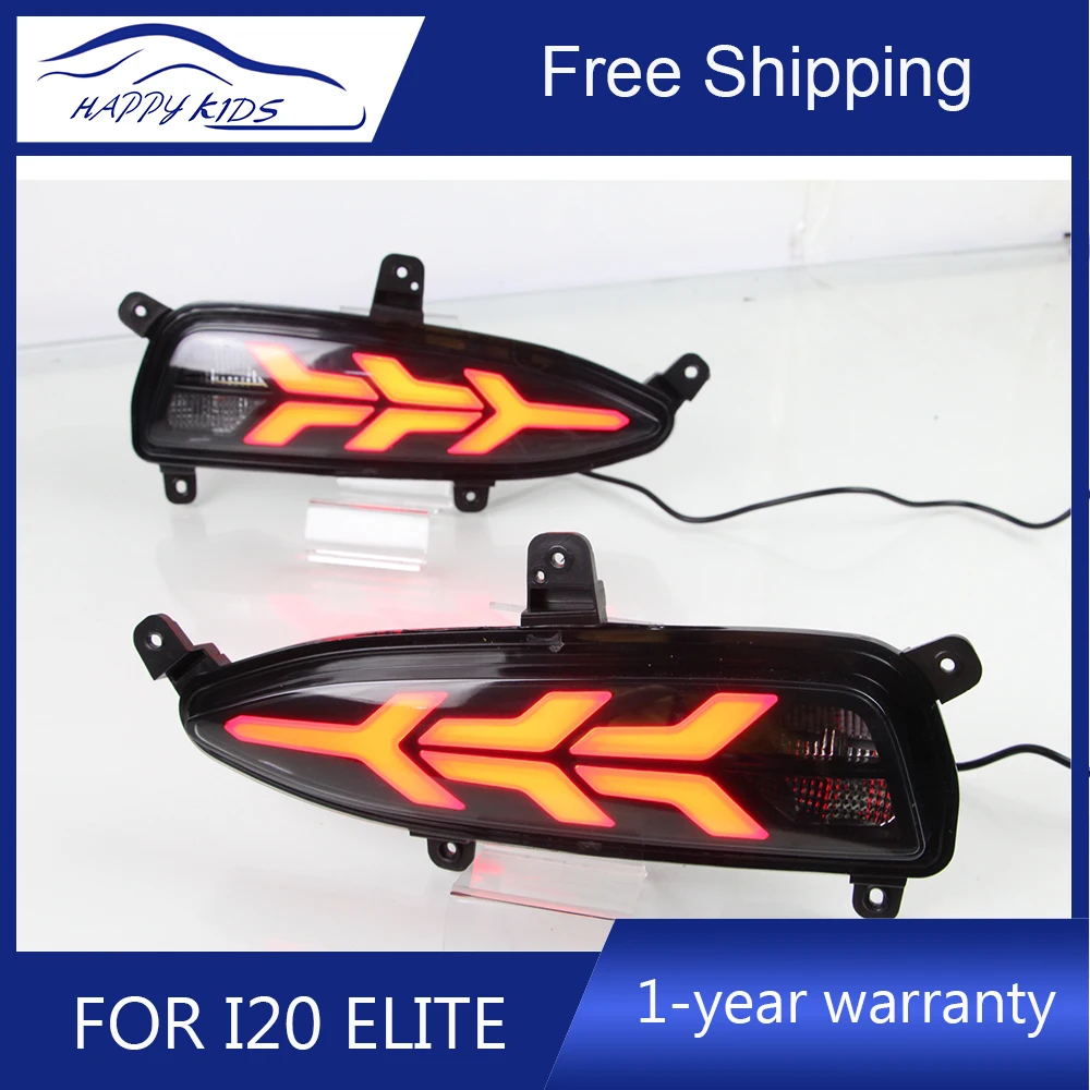 

Car styling LED Bumper Lights For Hyundai I20 ELITE 2018 Reflector Bumper Lamp brake Light Driving+Reverse+signal Light