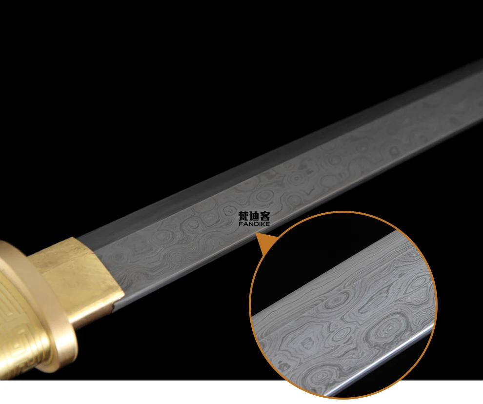 Chinese Sword Katakirihadukuri Folded Steel Blade Rosewood Tang Dynasty Dao